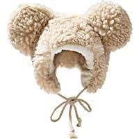 Women Winter Thicken Plush Warm Earflap Hat Cute Bear Ears Windproof Beanie Cap with drawstring Chin Strap - Google Search