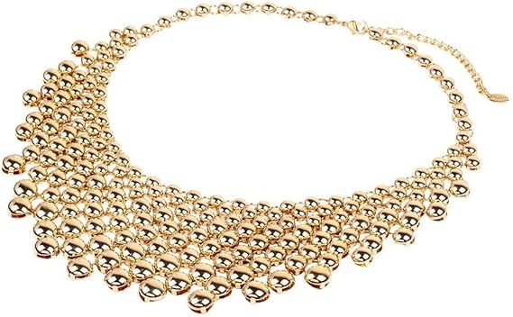Amazon.com: MEIDIJINGBEI gold statement necklaces for women Collar Necklace Glossy Metal Exaggerated Necklace for Women Glamour Necklace collar jewelry (Gold) : Clothing, Shoes & Jewelry