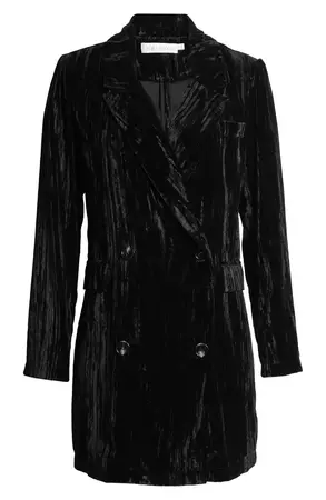 FLORET STUDIOS Long Sleeve Crushed Velvet Blazer Dress | Nordstrom