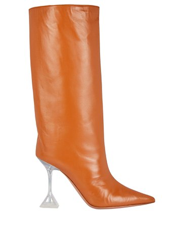 Amina Muaddi Rain Leather Knee-High Boots | INTERMIX®