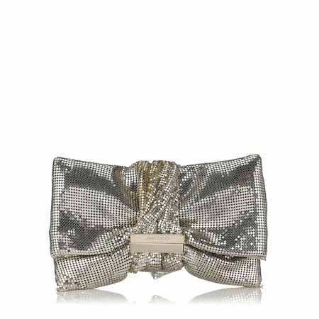 Jimmy Choo Clutch Bag Sale: Jimmy Choo CHANDRA/M (Womens) Gold and Silver Chainmail Clutch Bag with Chainmail Bracelet - Jimmy Choo Accessories, Online Retailers