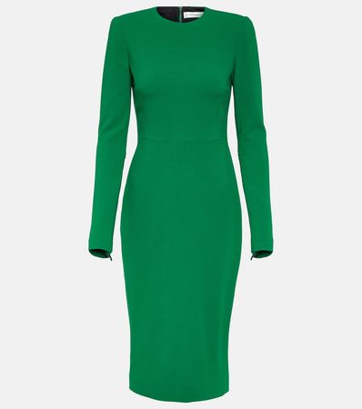Wool Blend Midi Dress in Green - Victoria Beckham | Mytheresa