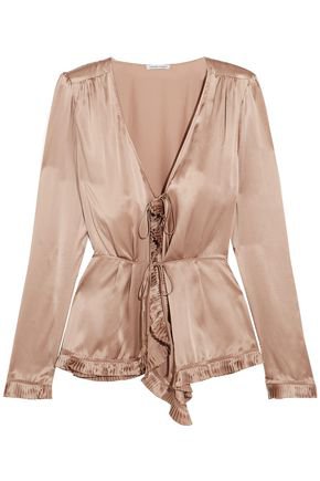 Pleated silk-charmeuse blouse | TOMAS MAIER | Sale up to 70% off | THE OUTNET