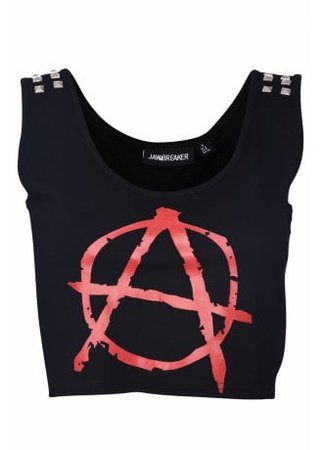 Jawbreaker Anarchy Studded Crop Top | Attitude Clothing