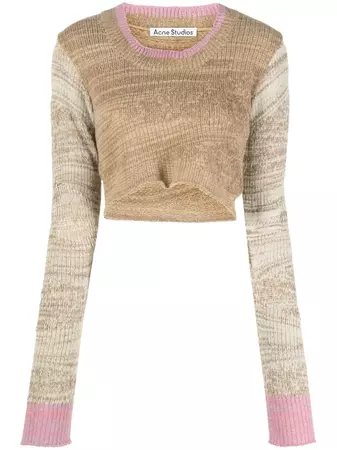 Acne Studios intarsia-knit wool-blend Crop Top - Farfetch