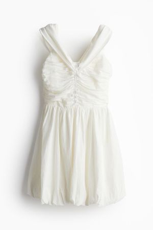 Crinkled Off-the-shoulder Dress - Cream - Ladies | H&M US
