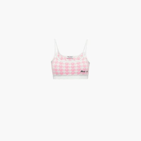 Cashmere top White/ pink | Miu Miu