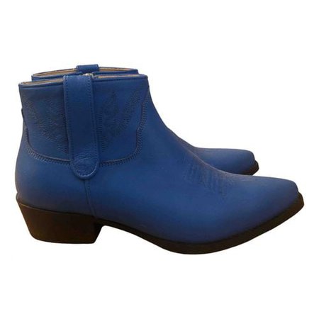 blue ankle boots