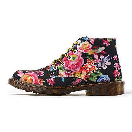 Amazon.com | FIRST DANCE Fashion Sneakers for Women Flower Printed Cotton Fabric Shoes Lace-up High Top Spring Autumn Women Martin Boots | Shoes