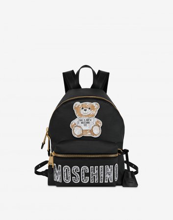 Backpack with Brushstroke Teddy Bear patch - Bags - Women - Moschino | Moschino Shop Online