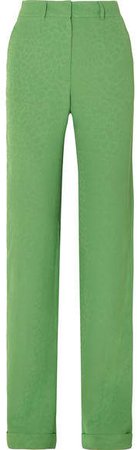 Jacquard Straight-leg Pants - Green