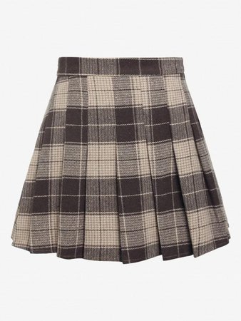 [66% OFF] 2022 ZAFUL Plaid Preppy Mini Pleated Skirt In COFFEE | ZAFUL