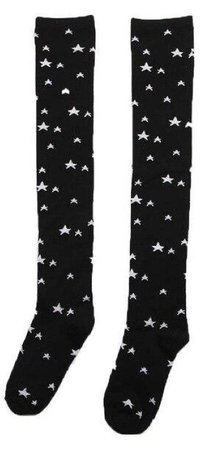 starry thigh high socks