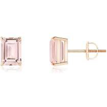 pastel pink emerald cut drop earrings - Google Search