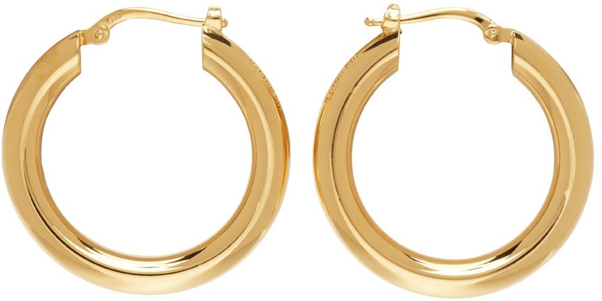 Jil Sander: Gold Classic Hoop Earrings | SSENSE