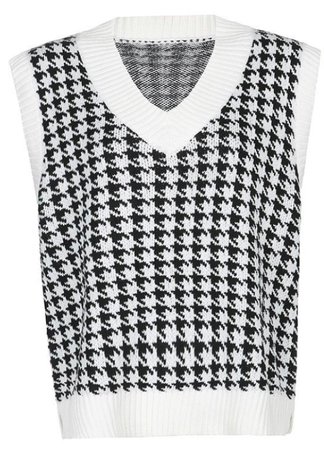houndstooth knitted vest