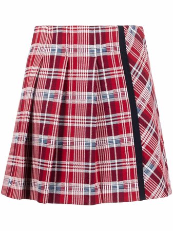 Pinko check pleated mini skirt - FARFETCH