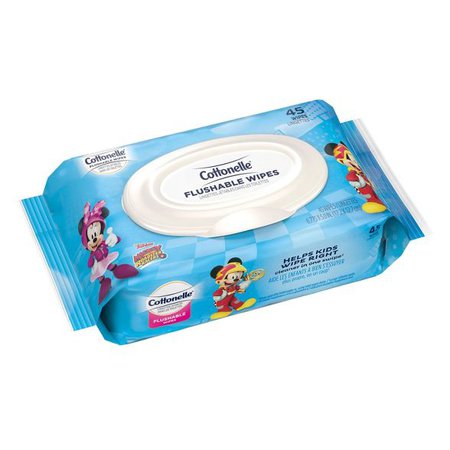 Cottonelle Flushable Wipes For Kids Flip-Top Mickey Mouse - 45ct : Target