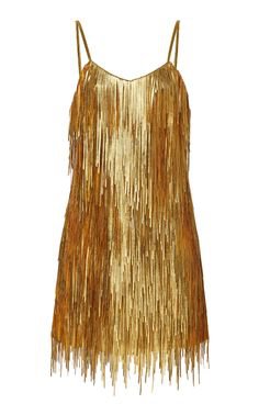 Michael Kors Collection Fringed Leather Slip Dress