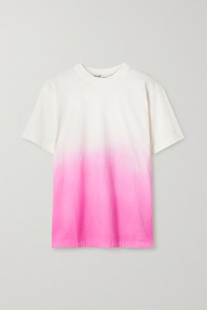 Embroidered Degrade Cotton-blend Jersey T-shirt