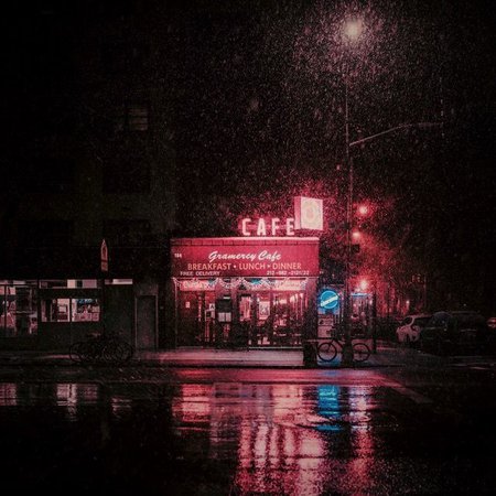 rain night cafe