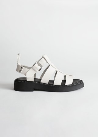 Chunky Gladiator Sandals - White - Flat sandals - & Other Stories