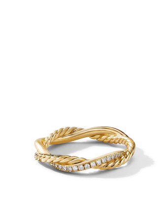 David Yurman 3.8mm 18kt yellow gold petite Infinity diamond ring gold R16414D88ADI - Farfetch