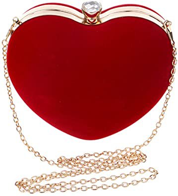 Amazon.com: Rebecca Women Girls Heart Shape Handbag Evening Party Tote Purse (Red): Shoes