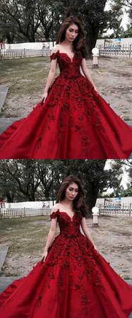 Gorgeous Ball Gown,Off the Shoulder Satin Prom Dress,Custom Made Evening Dress,17216 on Storenvy