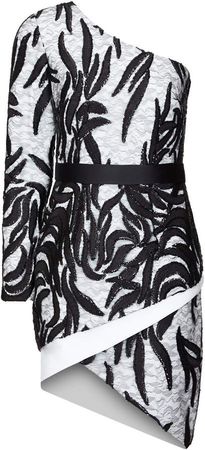 Mona One-Shoulder Sequined Mini Dress