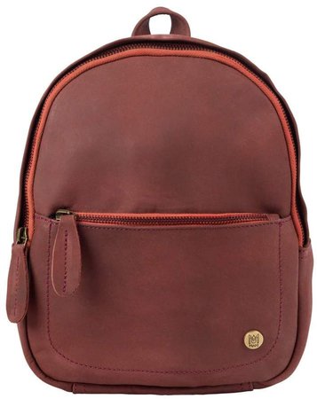 MAHI Leather - Mini Backpack In Vintage Maroon Nubuck Suede Leather