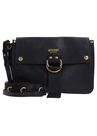 Moschino Leather Shoulder Bag With Decorative Buckle Detail