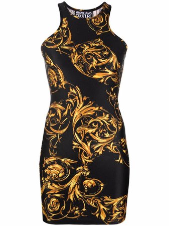 Versace Jeans Couture Baroque-print sleeveless dress