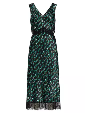 Shop Rails Pandora Floral Satin Crepe Midi-Dress | Saks Fifth Avenue