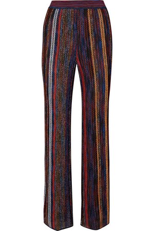 Missoni | Striped metallic crochet-knit wide-leg pants | NET-A-PORTER.COM