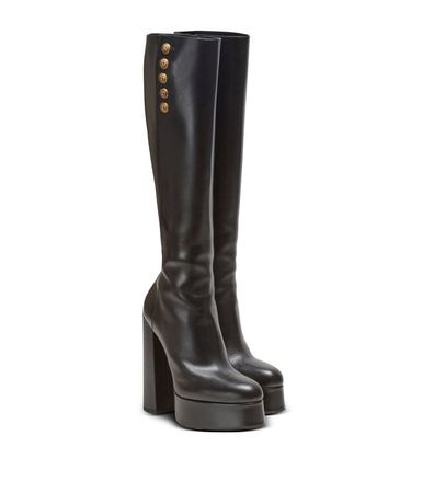 Womens Balmain 0pa Leather Brune Platform Boots 135 | Harrods # {CountryCode}