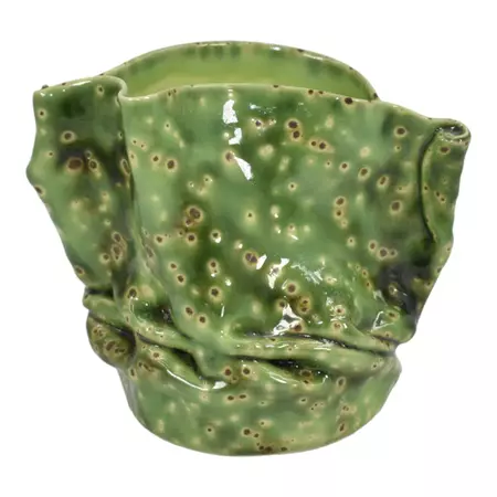 Clark House Studio Art Pottery Hand Made Green Twisted Form Ceramic Va – Just Art Pottery