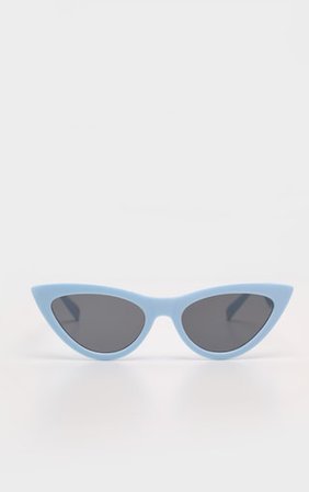 Baby Blue Retro Cat Eye Sunglasses | PrettyLittleThing