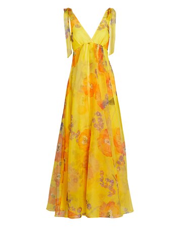 STAUD Dandelion Floral Organza Maxi Dress | INTERMIX®