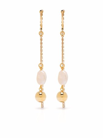 Mounser gold-plated White Cap Freshwater Pearl Earrings - Farfetch