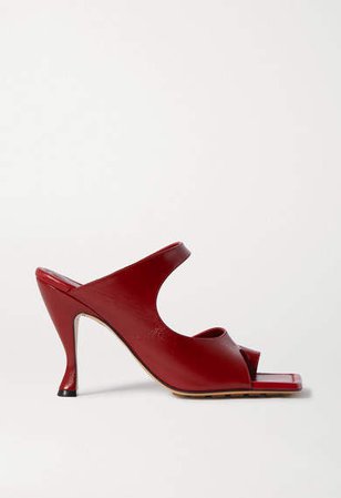 Leather Mules - Red