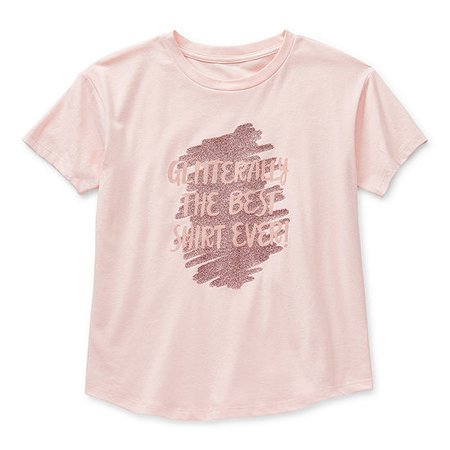 Arizona Little & Big Girls Round Neck Short Sleeve Graphic T-Shirt - JCPenney