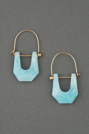 AMAZONITE CARVED STONE HOOP EARRING | Lucky Brand