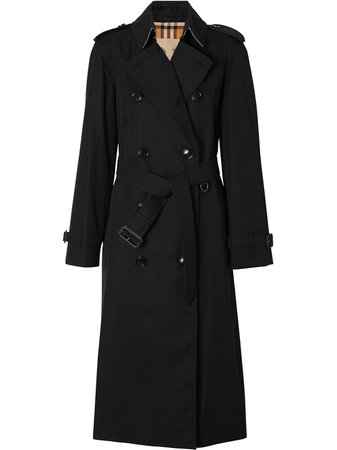 Shop black Burberry Waterloo Heritage double-breasted trench coat with Express Delivery - Farfetch