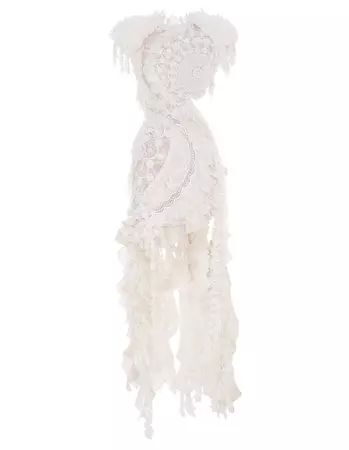 Wonderland Lace Frill Dress Cream Online | Zimmermann