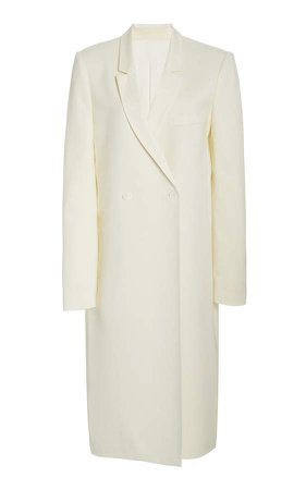 Sally LaPointe Wool Twill Double-Breasted Blazer Coat