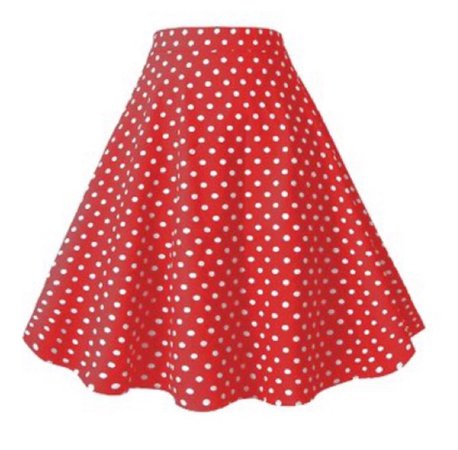 red polka dot skirt