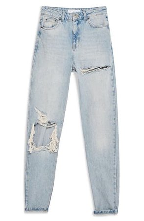 Topshop High Waist Ripped Mom Jeans | Nordstrom