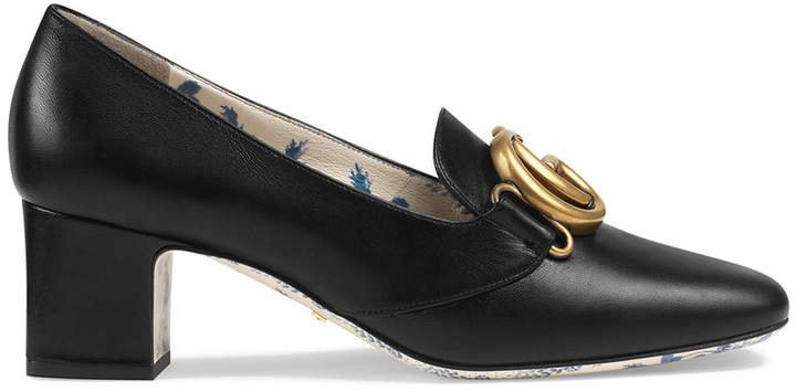 Double G decorated mid-heel pumps
