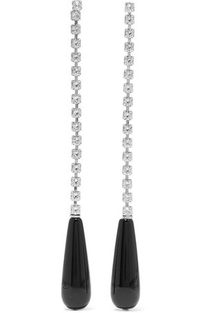 Sophie Buhai | Silver, Swarovski crystal and onyx earrings | NET-A-PORTER.COM